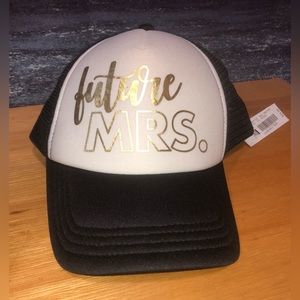 Anna & Ava Future Mrs. Ball Cap Black/White Adjustable OS NWT.